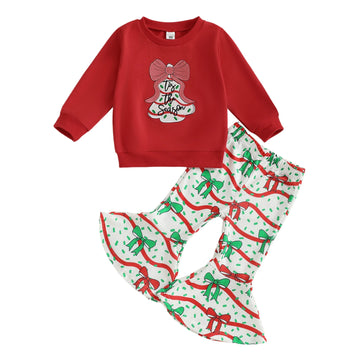 MQTIME  -  Cute Baby Girls Winter Outfit Reindeer Print Hoodie and Snowflake Leggings 2 Piece Set for Christmas Party